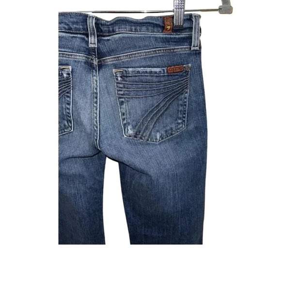 7 for all mankind Medium Wash Cropped Dojo Jeans Size 27 - Picture 6 of 9